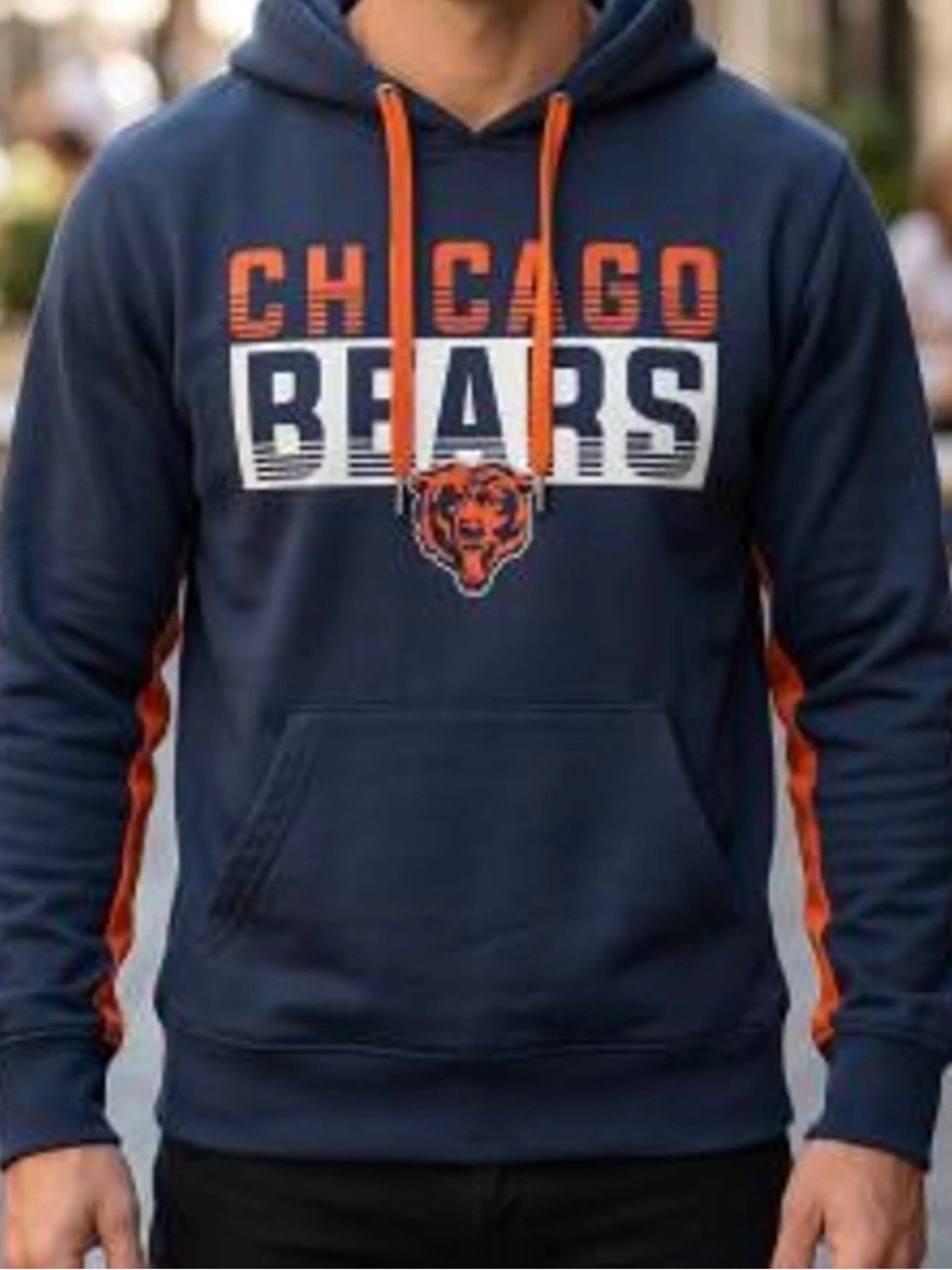 Chicago Bears Men's Navy & Orange Hooded Sweatshirt